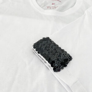 Básico: T-shirt Gliter Preto - Detalhe